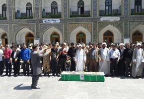 تشییع پیکر جانباز شهید «جمعه اسدآباد» در جوار حرم رضوی