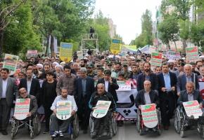 ​حضور با شکوه جامعه ایثارگری اردبیل در راهپیمایی روز جهانی قدس