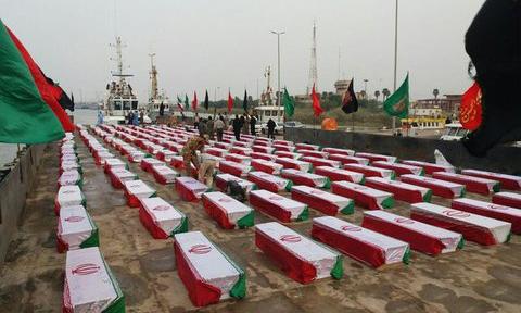 ورود پیکر مطهر ۲۶ شهید تازه تفحص شده از مرز سومار