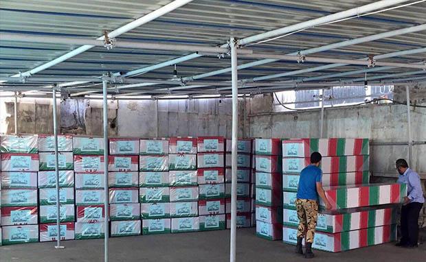 تصویری دیده نشده از تابوت های شهدا