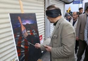 برپایی نمایشگاه هنرمندان شاهد و ایثارگر در راهپیمایی 13 آبان