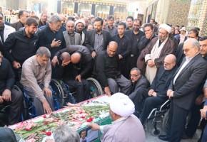 پیکر مطهر مهاجر الی الله خادم به شهدا در قم تشییع شد